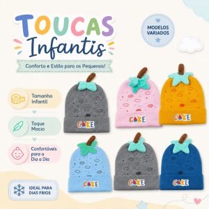 Touca Infantil Quentinha Confortável para Bebê em Dias Frios