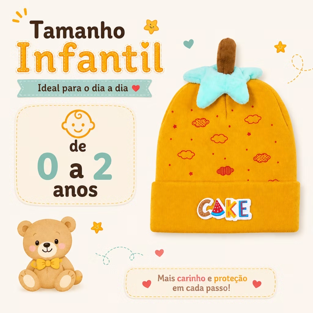 Touca Infantil Quentinha Confortável para Bebê em Dias Frios - Imagem 2